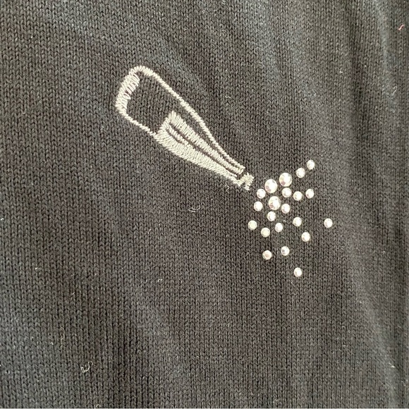 Talbots Charming Cardigan Champagne Bottles Sweater - Picture 6 of 9